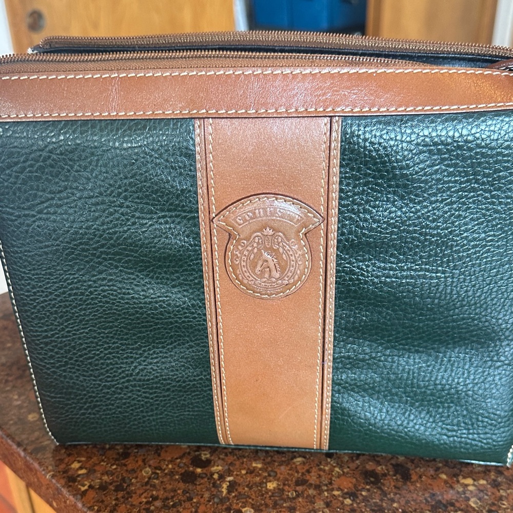 Courser Hunter Green & Tan Leather Handbag